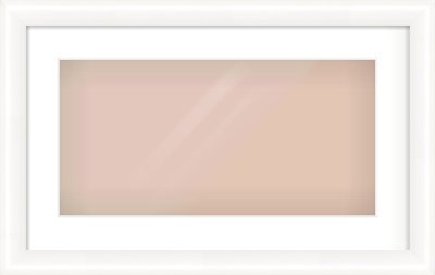 Gloss White Cushion Frame for 500 × 250mm artwork, with Smooth White Single Mount