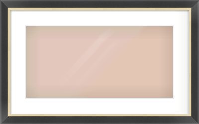 Black/Gold Flat Frame for 500 × 250mm artwork, with Smooth White Single Mount
