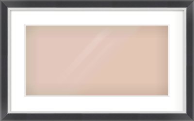 Black/Silver Flat Frame for 500 × 250mm artwork, with Smooth White Single Mount