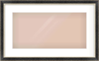 Black & Champagne Silver Reverse Frame for 500 × 250mm artwork, with Smooth White Single Mount