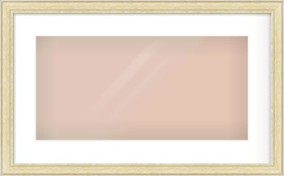 Ivory Reverse Frame for 500 × 250mm artwork, with Smooth White Single Mount