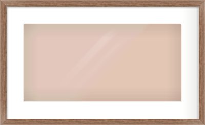 Walnut Flat Frame for 500 × 250mm artwork, with Smooth White Single Mount