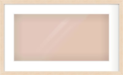 Natural Wood Flat Frame for 500 × 250mm artwork, with Smooth White Single Mount