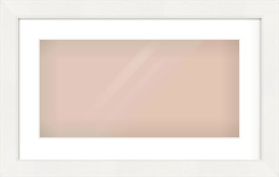 White Beveled Frame for 500 × 250mm artwork, with Smooth White Single Mount