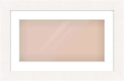 White Beveled Frame for 500 × 250mm artwork, with Smooth White Single Mount