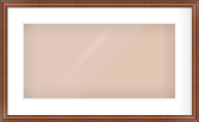 Brown Cushion Frame for 500 × 250mm artwork, with Smooth White Single Mount