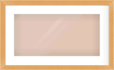 Oak Veneer Flat Frame for 500 × 250mm artwork, with Smooth White Single Mount