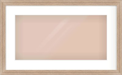 Light Walnut Flat Frame for 500 × 250mm artwork, with Smooth White Single Mount