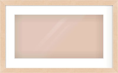 Light Oak Veneer Flat Frame for 500 × 250mm artwork, with Smooth White Single Mount