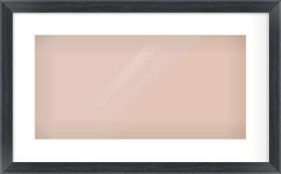 Black Wood Grain Flat Frame for 500 × 250mm artwork, with Smooth White Single Mount