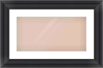 Black Scoop Frame for 500 × 250mm artwork, with Smooth White Single Mount