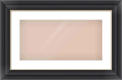 Black/Gold Scoop Frame for 500 × 250mm artwork, with Smooth White Single Mount