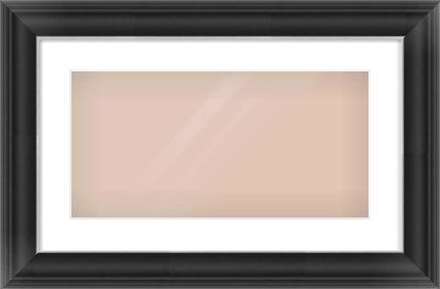 Black/Silver Scoop Frame for 500 × 250mm artwork, with Smooth White Single Mount