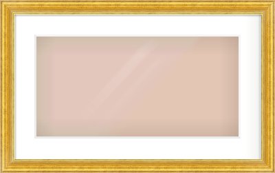 Gold Reverse Frame for 500 × 250mm artwork, with Smooth White Single Mount