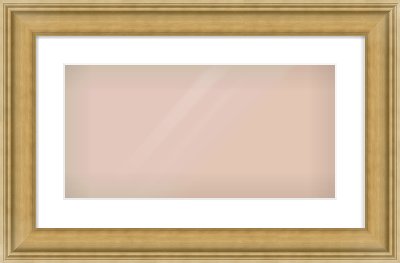 Gold Scoop Frame for 500 × 250mm artwork, with Smooth White Single Mount