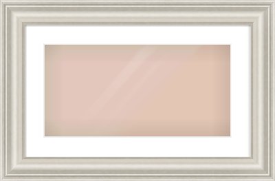 Silver Scoop Frame for 500 × 250mm artwork, with Smooth White Single Mount
