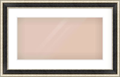 Black & Champagne Silver Spoon Frame for 500 × 250mm artwork, with Smooth White Single Mount