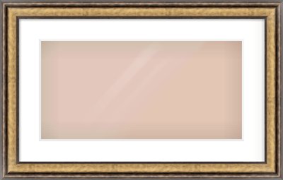 Gold Spoon Frame for 500 × 250mm artwork, with Smooth White Single Mount