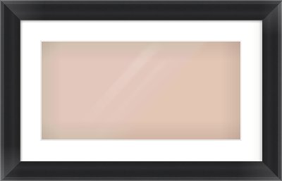 Black Cushion Frame for 500 × 250mm artwork, with Smooth White Single Mount