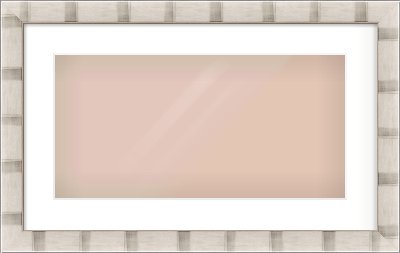 Silver Flat Frame for 500 × 250mm artwork, with Smooth White Single Mount