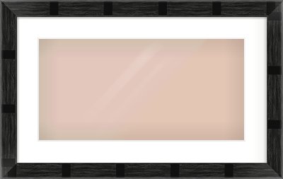 Black Flat Frame for 500 × 250mm artwork, with Smooth White Single Mount