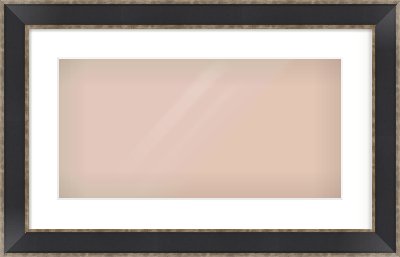 Black & Champagne Silver Bevel Frame for 500 × 250mm artwork, with Smooth White Single Mount