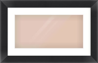 Black Flat Frame for 500 × 250mm artwork, with Smooth White Single Mount