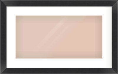 Black Flat Frame for 500 × 250mm artwork, with Smooth White Single Mount