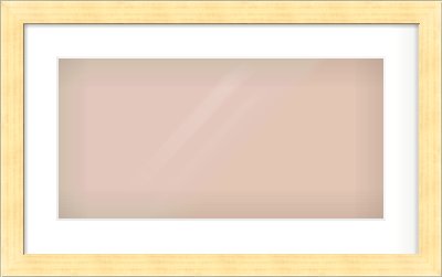 Gold Face, Black Sides Flat Frame for 500 × 250mm artwork, with Smooth White Single Mount