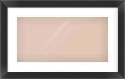 Black Cushioned Bevel Frame for 500 × 250mm artwork, with Smooth White Single Mount