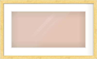 Brushed Gold with Black Sides Flat Frame for 500 × 250mm artwork, with Smooth White Single Mount