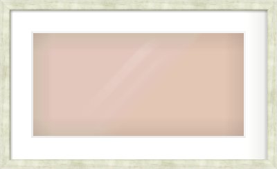 Champagne Flat Frame for 500 × 250mm artwork, with Smooth White Single Mount