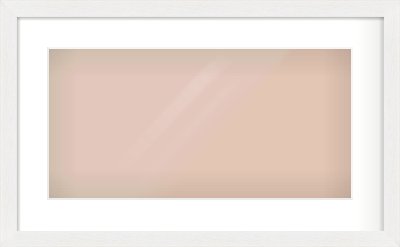 White Stain Flat Frame for 500 × 250mm artwork, with Smooth White Single Mount