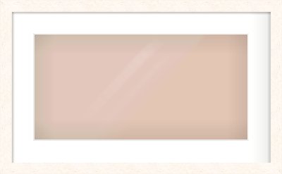 Ivory Flat Frame for 500 × 250mm artwork, with Smooth White Single Mount