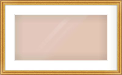Gold Reverse Frame for 500 × 250mm artwork, with Smooth White Single Mount