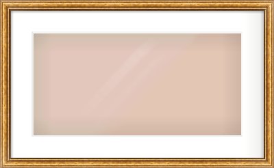Gold Cushion Frame for 500 × 250mm artwork, with Smooth White Single Mount