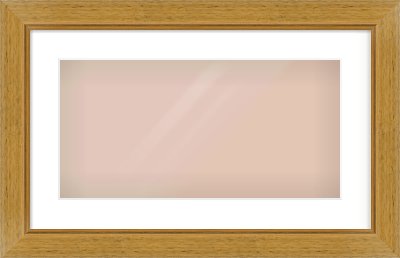 Gold Flat Frame for 500 × 250mm artwork, with Smooth White Single Mount