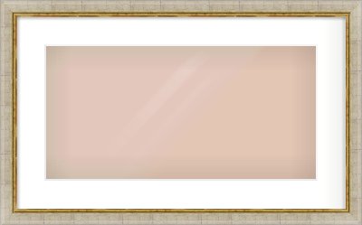 Silver Foil Flat Frame for 500 × 250mm artwork, with Smooth White Single Mount