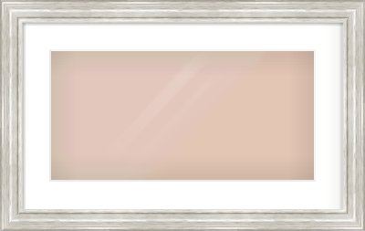 Silver Scoop Frame for 500 × 250mm artwork, with Smooth White Single Mount