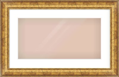 Gold Dome Frame for 500 × 250mm artwork, with Smooth White Single Mount