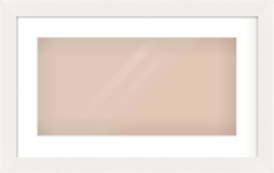 White Flat Frame for 500 × 250mm artwork, with Smooth White Single Mount