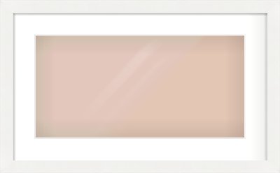 White Flat Frame for 500 × 250mm artwork, with Smooth White Single Mount