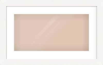 White Flat Frame for 500 × 250mm artwork, with Smooth White Single Mount