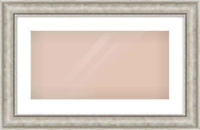 Silver Scoop Frame for 500 × 250mm artwork, with Smooth White Single Mount