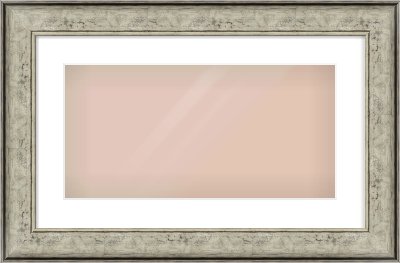 Silver Flat Frame for 500 × 250mm artwork, with Smooth White Single Mount