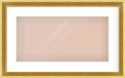 Gold Cushion Frame for 500 × 250mm artwork, with Smooth White Single Mount