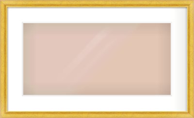 Gold Cushion Frame for 500 × 250mm artwork, with Smooth White Single Mount