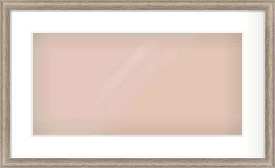 Silver Cushion Frame for 500 × 250mm artwork, with Smooth White Single Mount