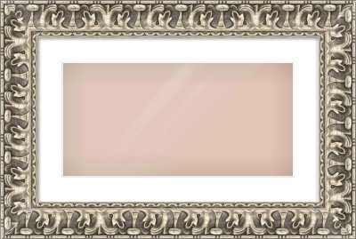 Silver Reverse Frame for 500 × 250mm artwork, with Smooth White Single Mount