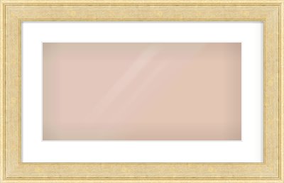 Gold Flat Frame for 500 × 250mm artwork, with Smooth White Single Mount